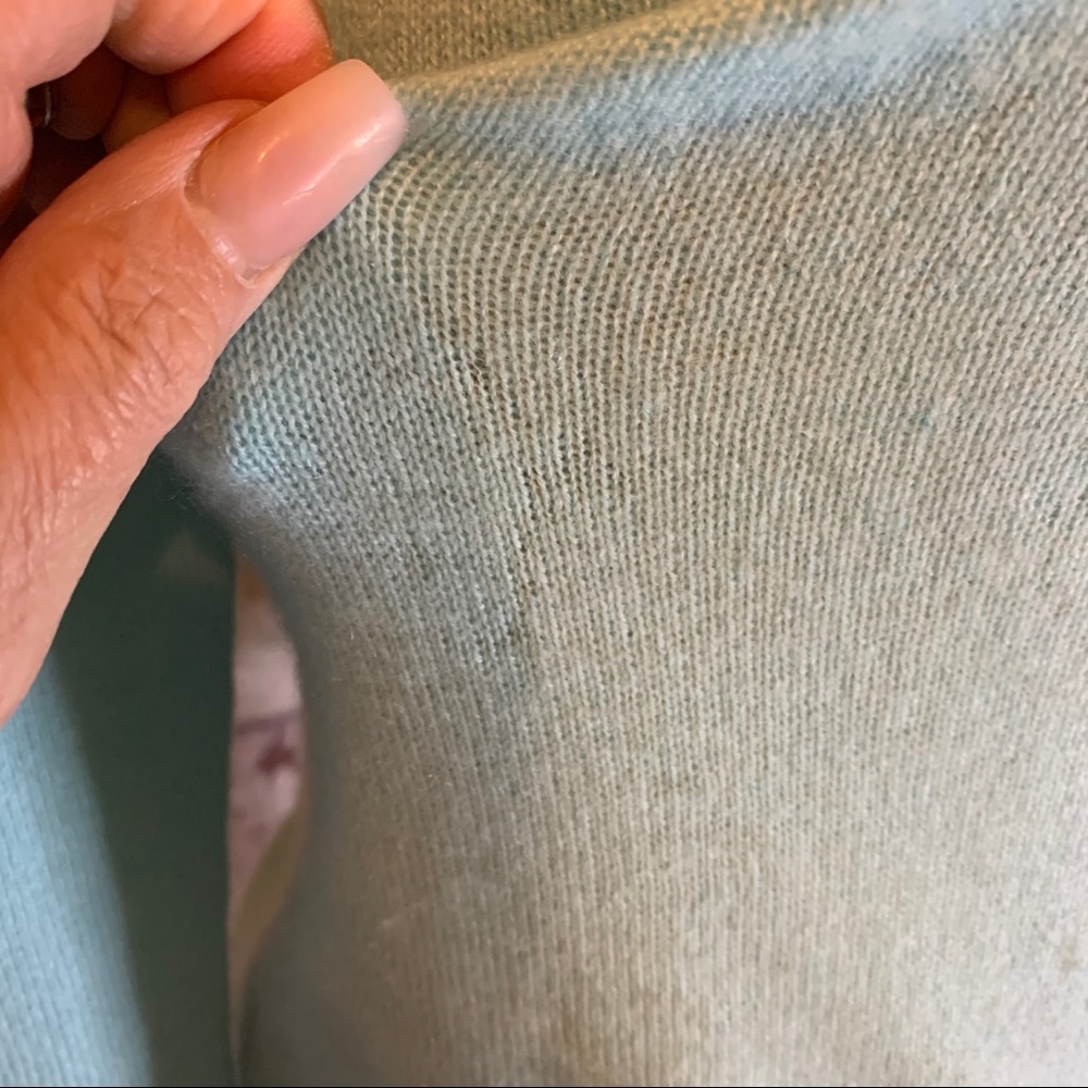 Charter Club aqua cashmere crewneck sweater, M - Picture 5 of 6